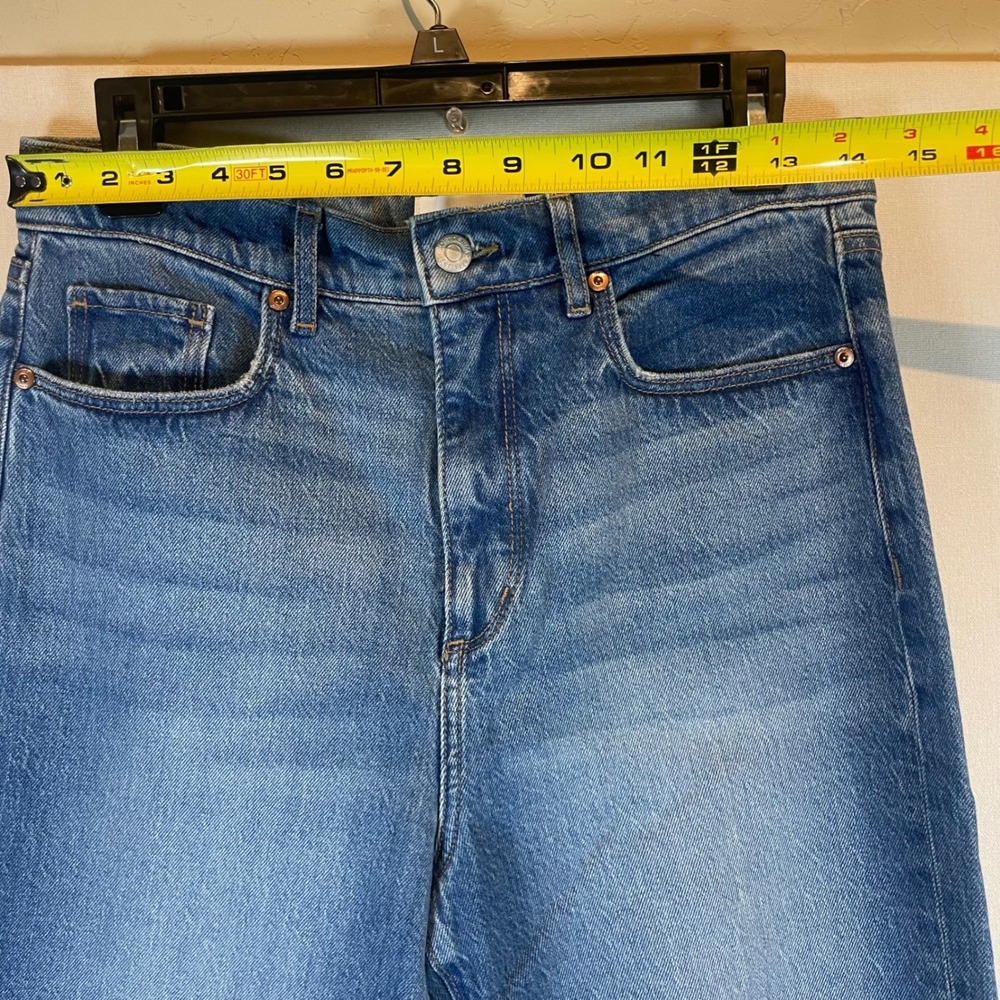 Loft The Straight High Rise Jeans Medium Wash Blue Denim Size 6 28 - Picture 8 of 9